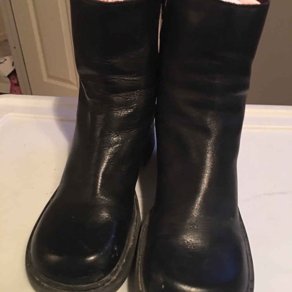 Black Leather Ankle Boots